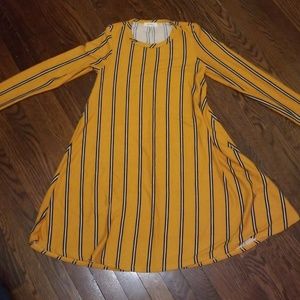 Mustard yellow dress with stripes